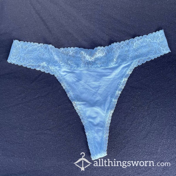 S**y Silky Soft Sky Blue Thong - Ready To Be Worn For You 💋