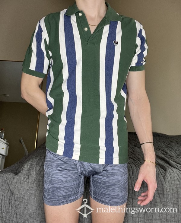 1 WEEK WORN SHIRT From A Sk*ter Jock Twink (Green JAG Polo)