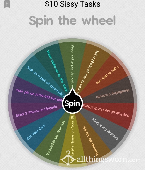 $10 SISSY TASK WHEEL