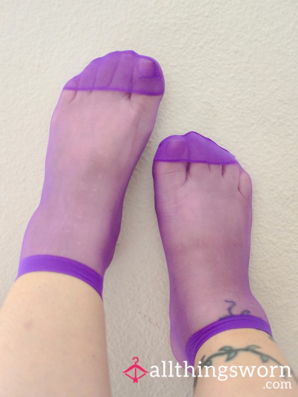 7 Day Wear Purple Nylon Socks