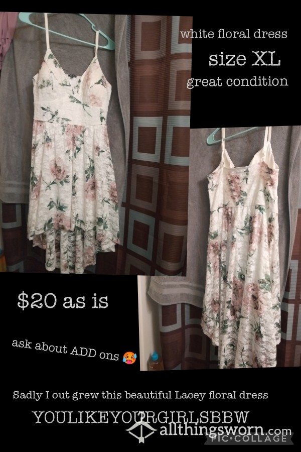 $20 As Is Lace White Flor*l Dress XL