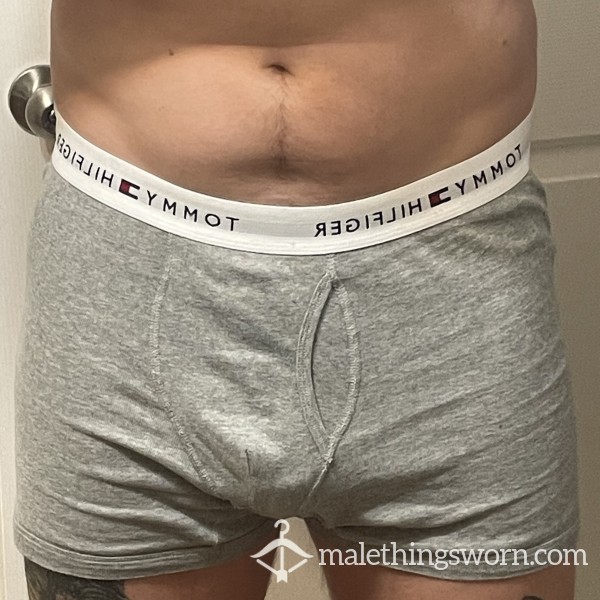 24 Hour Worn Gray Tommy Hilfiger Briefs Size Large