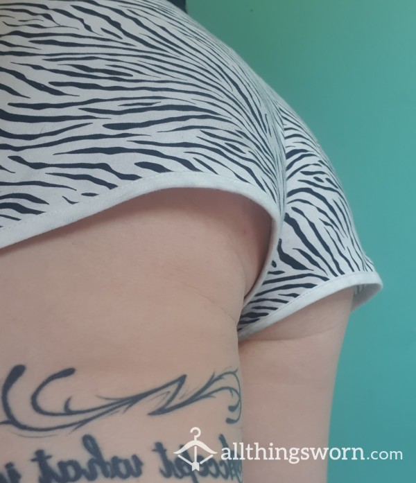 24 Hour Worn Zebra Print Shorts.