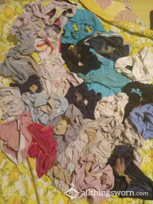 FREE WORLDWIDE SHIPPING 25 Pairs Of Well-worn Panties