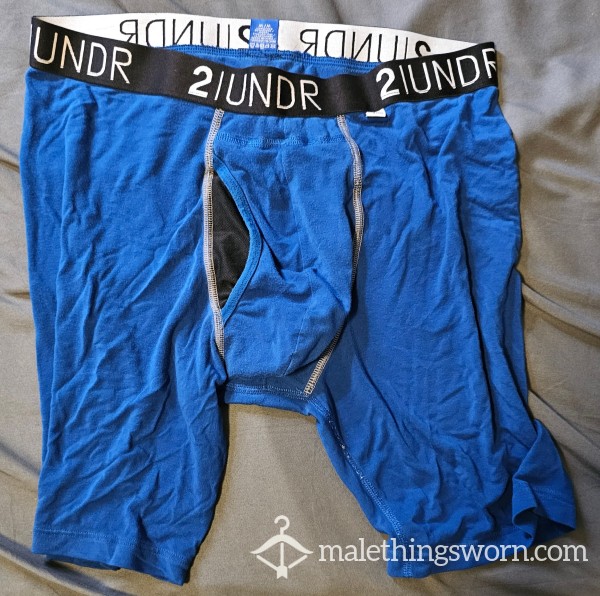 2undr Long Leg Boxer Brief - Blue Solid - Medium