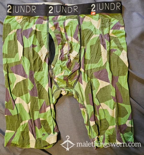 2undr Long Leg Boxer Brief - Green Camo - Large / Medium