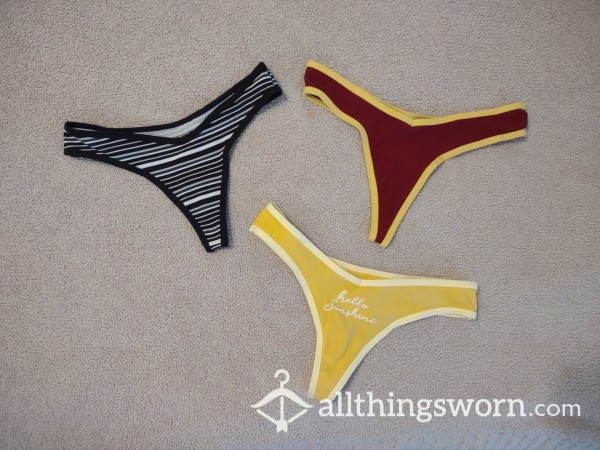 3x Cotton Thongs