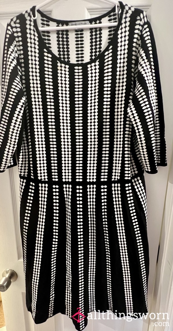 3xl Black And White Sweater Dress