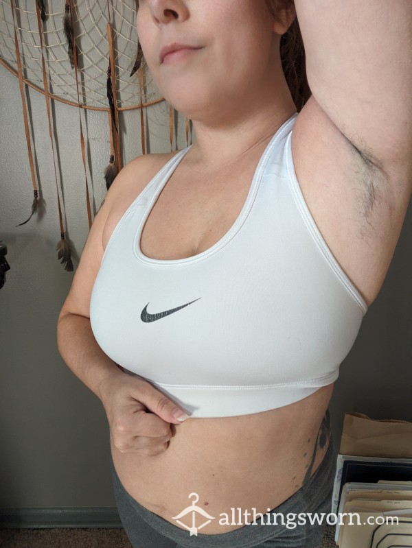 5K White Nike Sports Bra