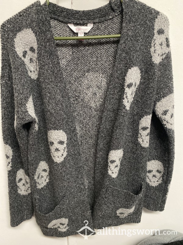 A Week Worn Skull Cardigan