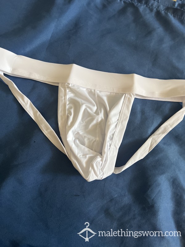 All White Used Jockstrap