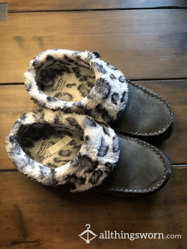 Animal Print Fuzzy Slippers