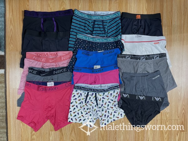 A**orted Boxer Briefs -(Armani, Nike, 2x Ist, Calvin Klein, Express