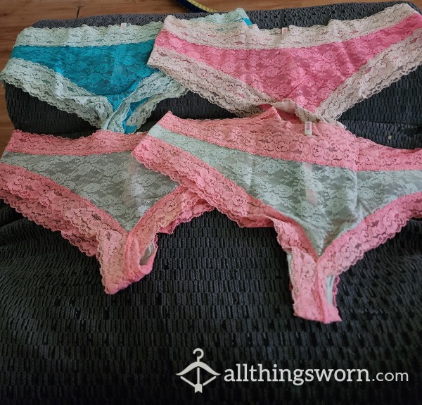 A**orted Worn Lacy Thongs