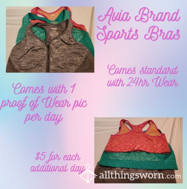 Avia Brand Zip Front Sports Bras