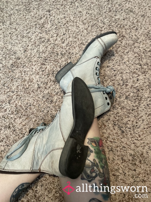 Baby Blue Combat Boots