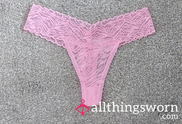 Baby Pink Lacy Thong