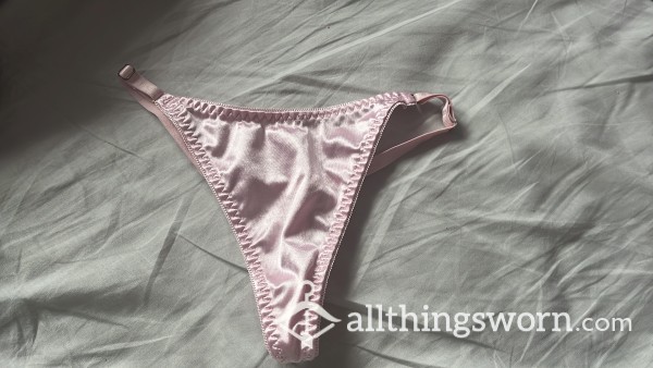 Baby Pink Silky Satin G String