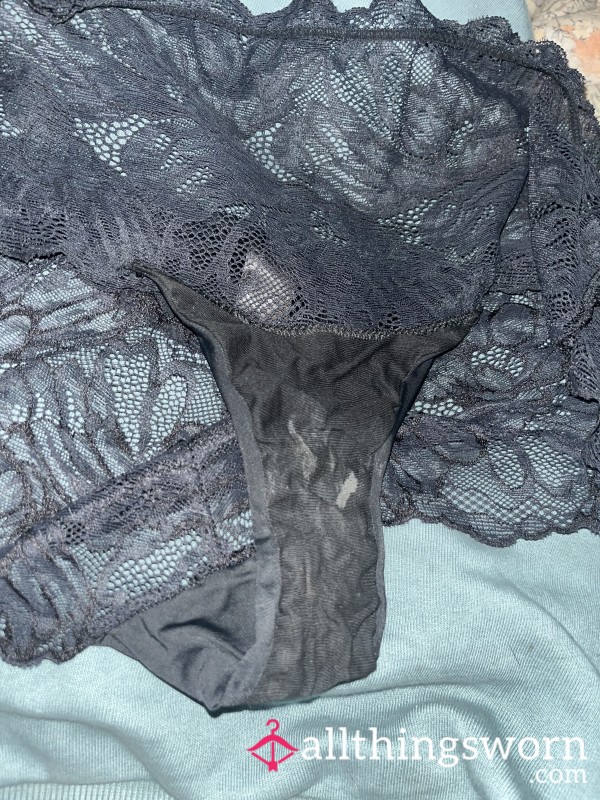 Back Creamy Panties Worn For 48 Hrs