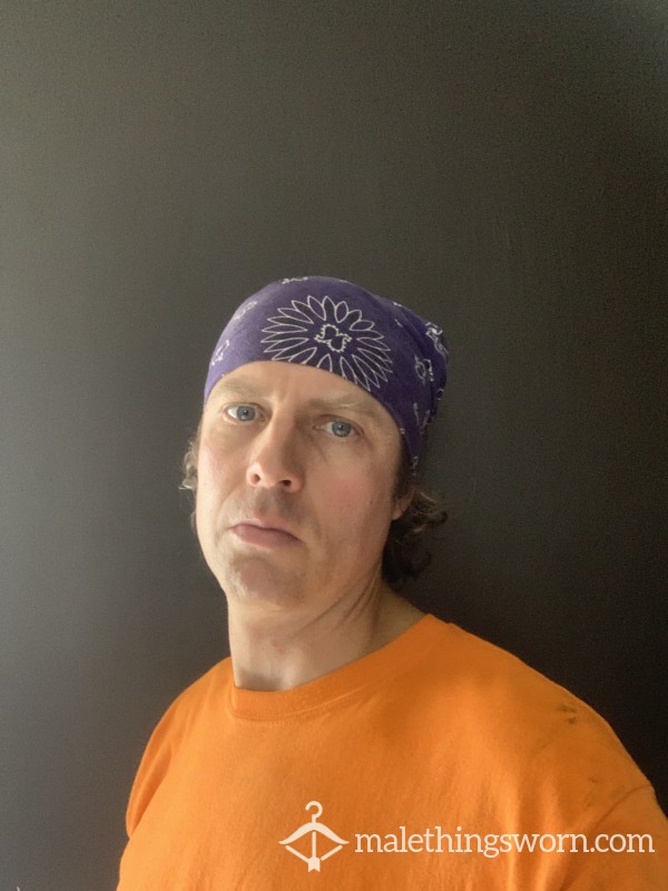 Bandana Worn Under Hard Hat On High Rise Construction Job, + After Work Pits Sweat