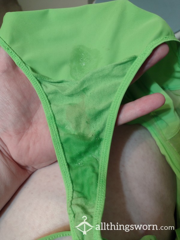 BBW Worn Thong 3XL Exxxtra Wet Juicy Pu**y, Color Green