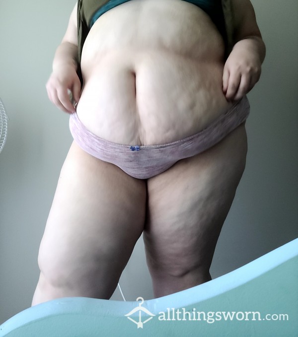 BBWs Old, Ripped, Stianed Pink Panties