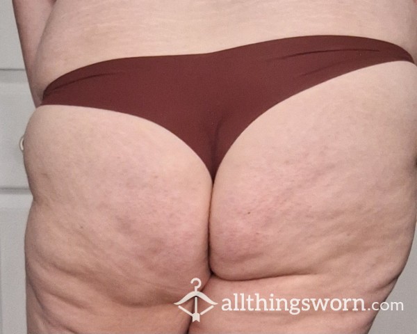 48hr Worn Brown Seamless V-waisted Thong *SALE*