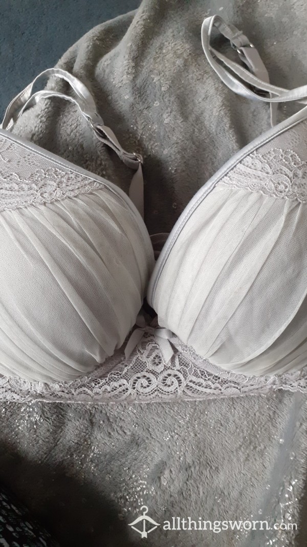 Beautiful Light Grey Padded Push Up Bra