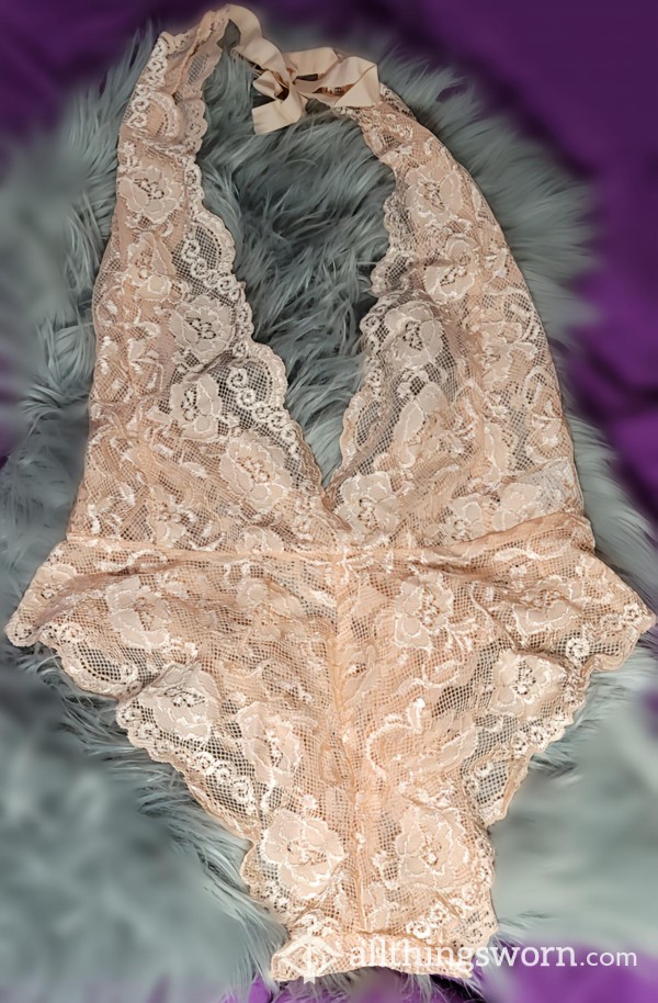 Beautiful Peach Colour Lace Lingerie