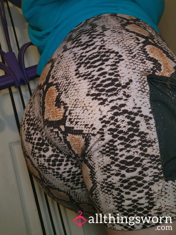 Biker Snake Print Shorts