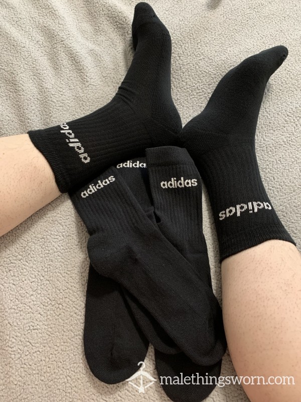 Black Adidas Gym Socks - 4days Wear 😈