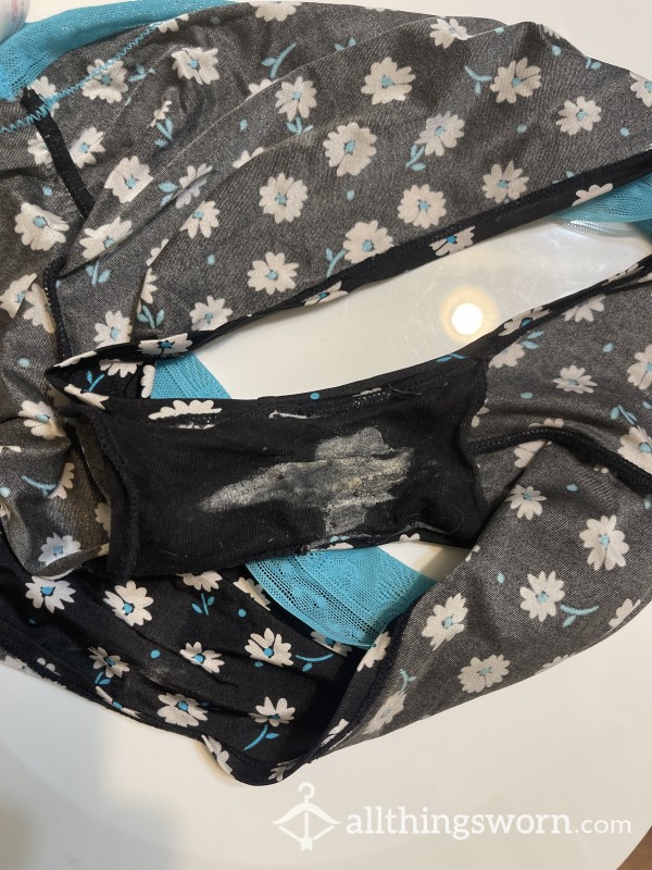 Black And Blue Flower Undies