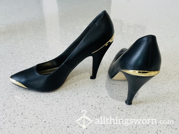 Black And Gold Heels