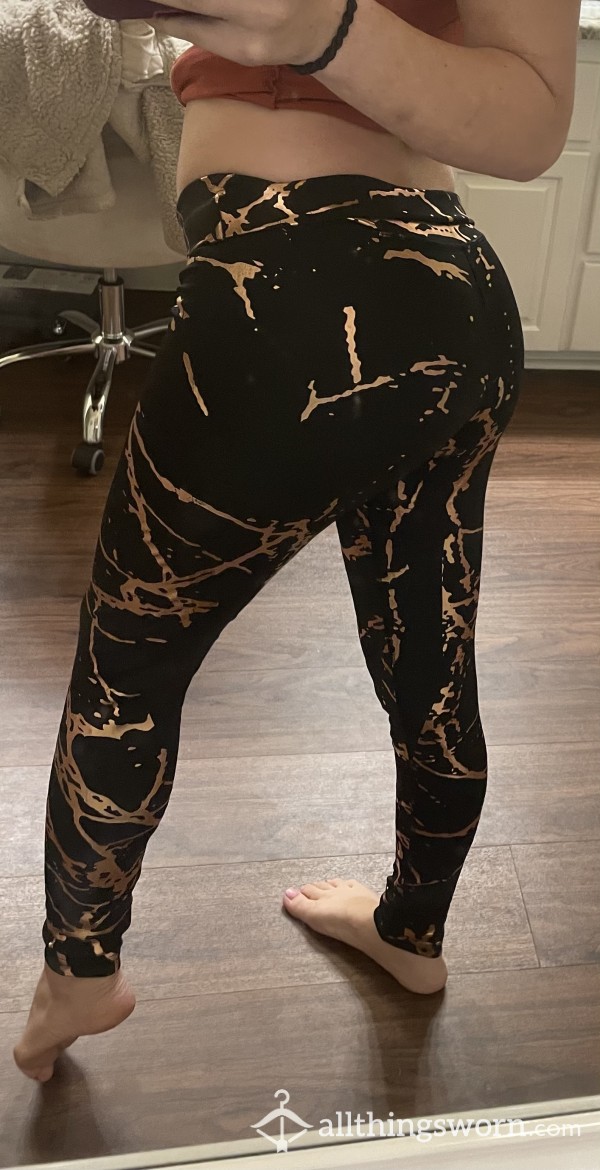 Black And Gold Leggings