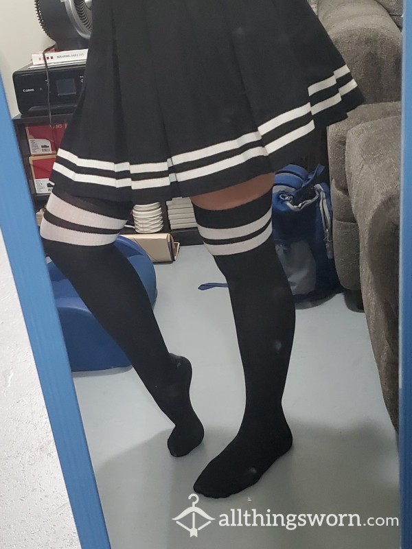 Black And White Knee High Socks