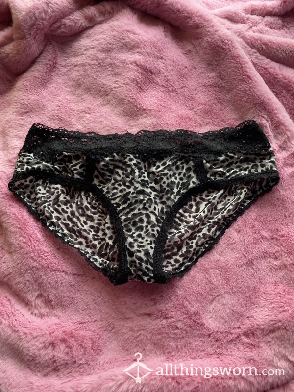 Black And White Leopard Print Panties