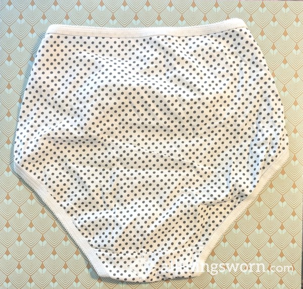 Black And White Polka Dot Granny Panties Cotton