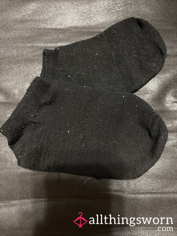 Black Ankle Socks, Worn And Vacuum-sealed