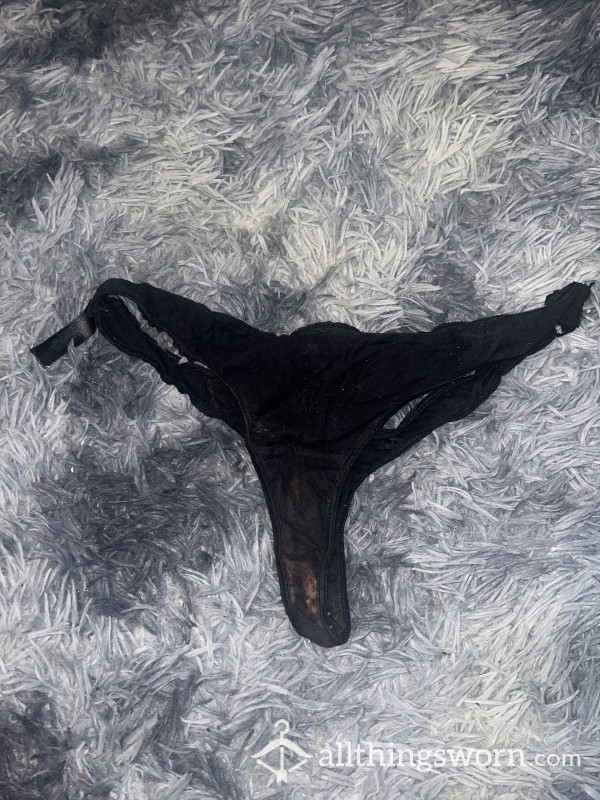 Black Bleached Crotch Very Old Panties