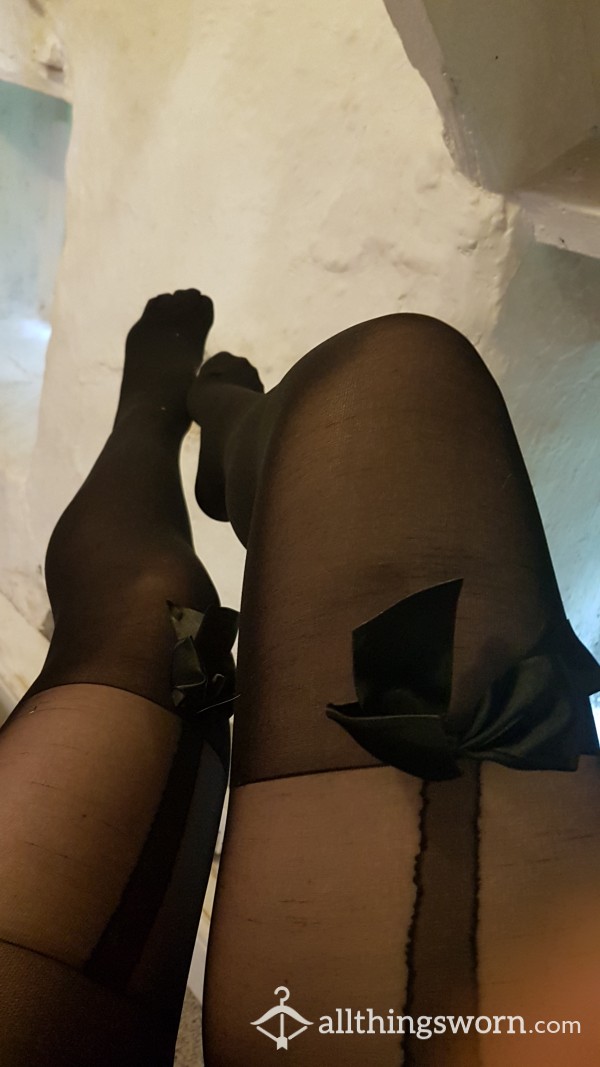 Black Bow Tights