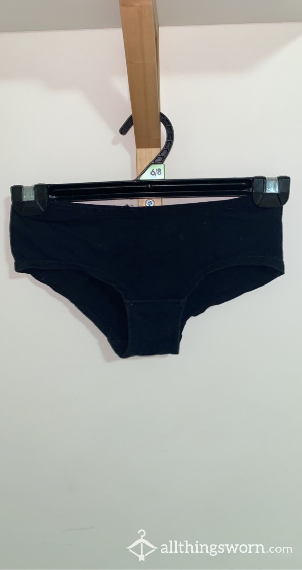 Black Cotton Booty Style Panties