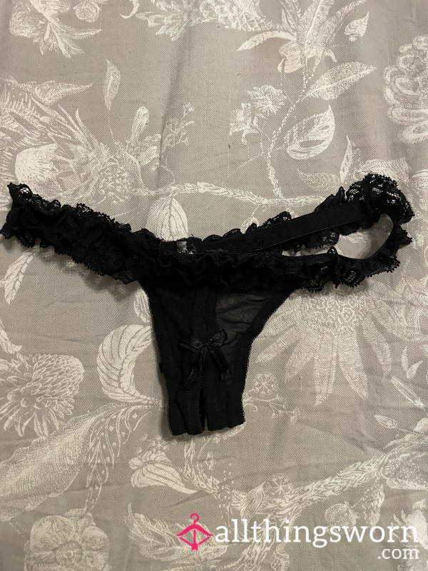 Black Crotchless Panties