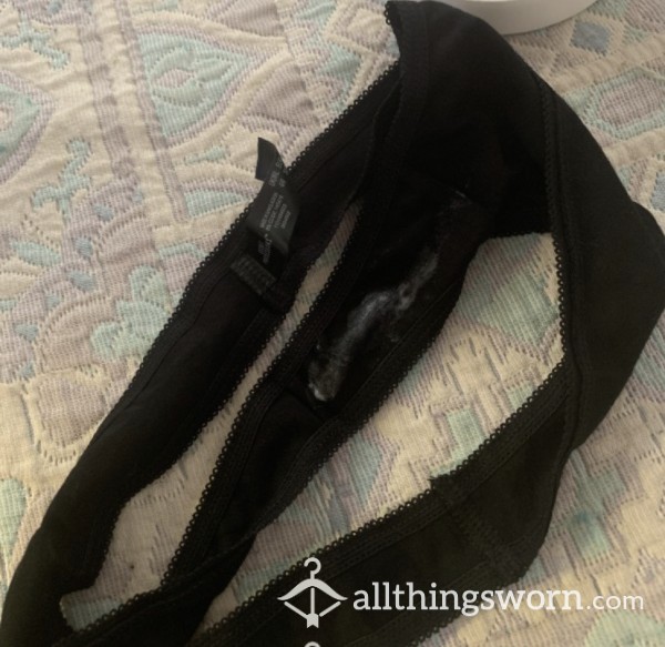 Black Dirty Used Thong