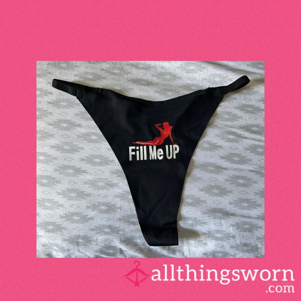 Black Fill Me Up Thong