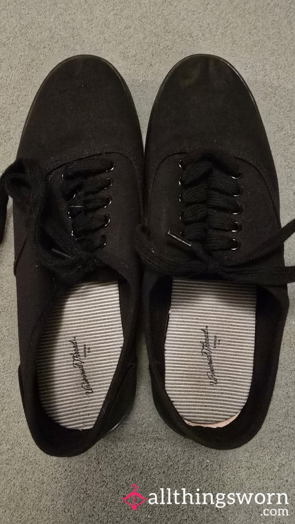 Black Flat Uniform Shoes