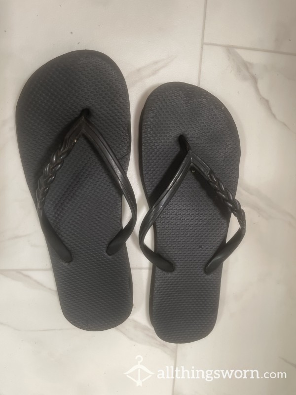 Black Flip Flops