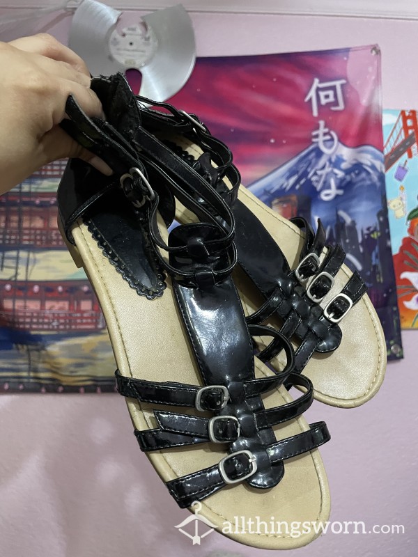 Black Gladiator Sandals