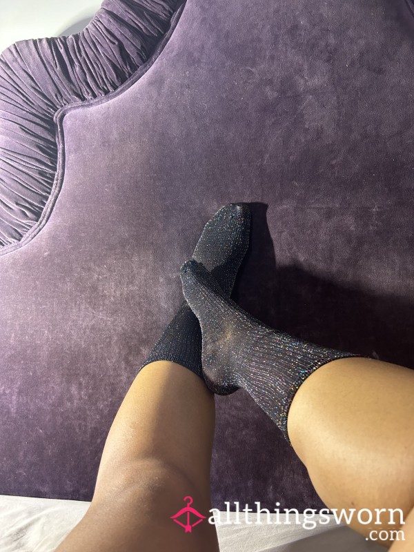 Black Glitter Socks