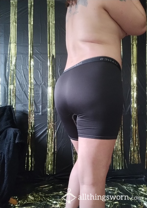 Black Hanes Mens Compression Shorts