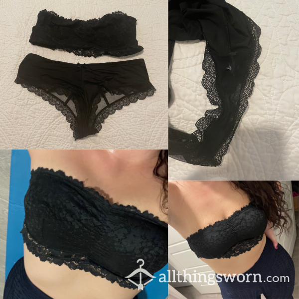 Black Lace Bra And Pantie Set